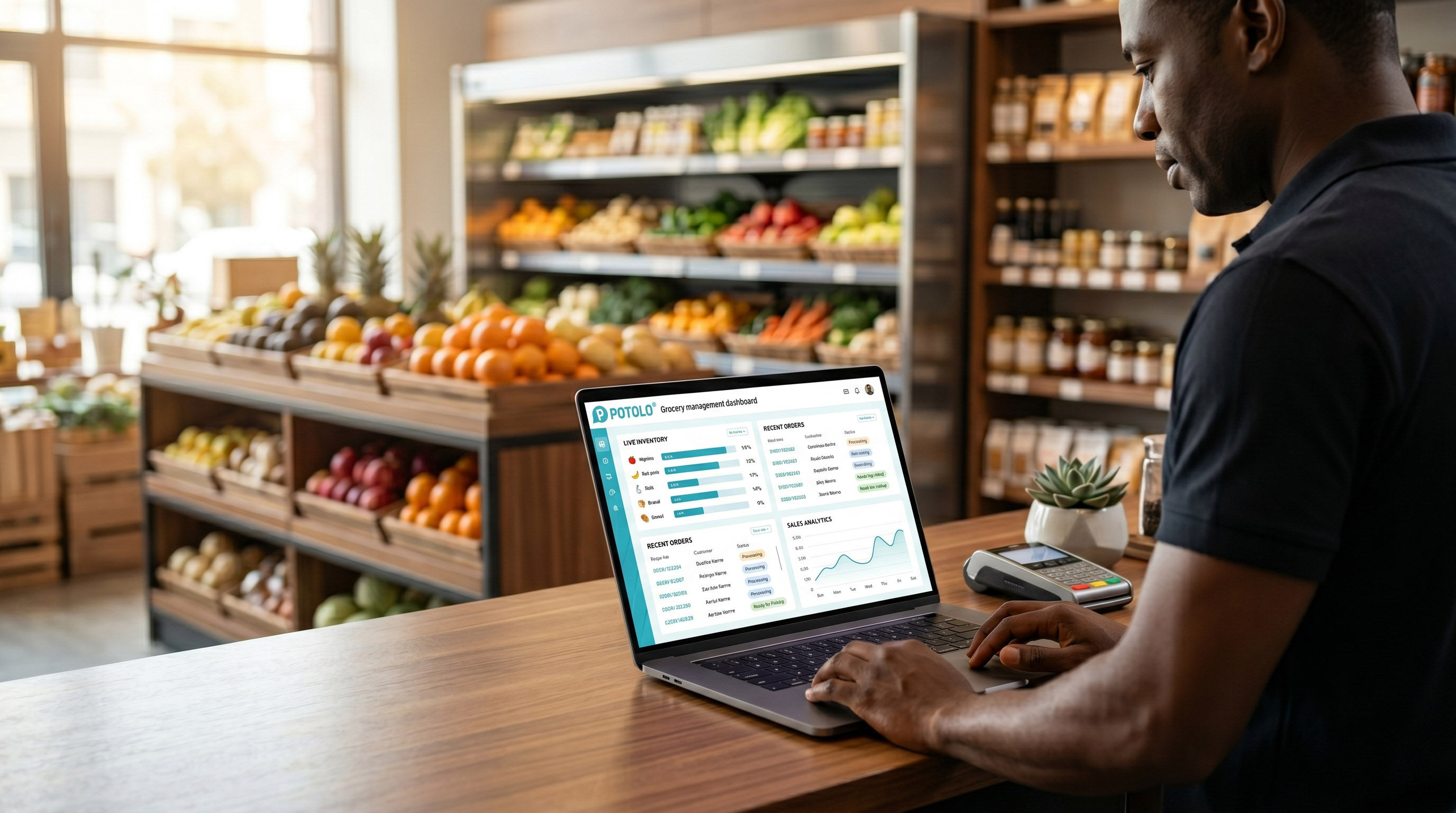 Partner reviewing live orders and payouts on the Potolo dashboard