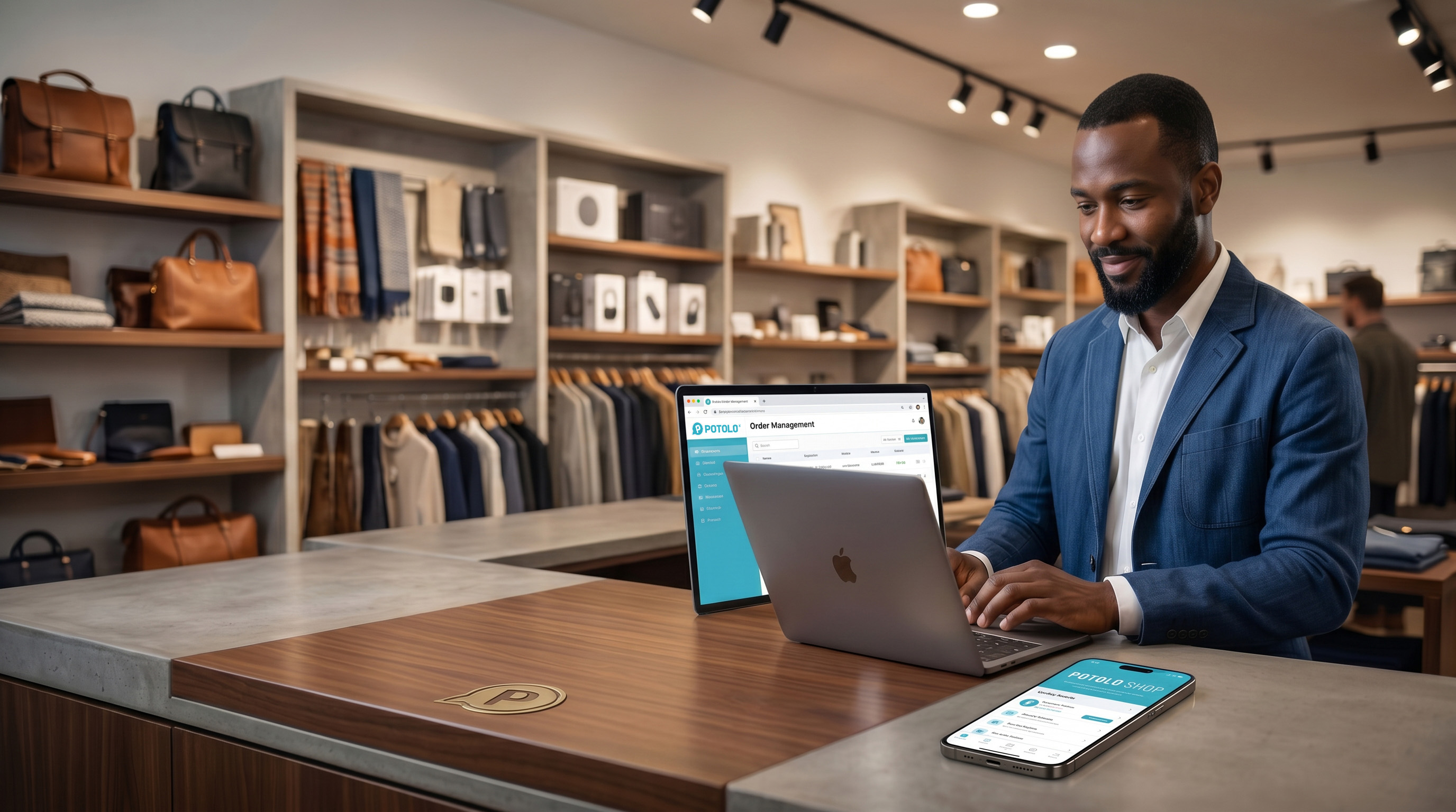 Potolo partner reviewing fair, clear payouts in his store